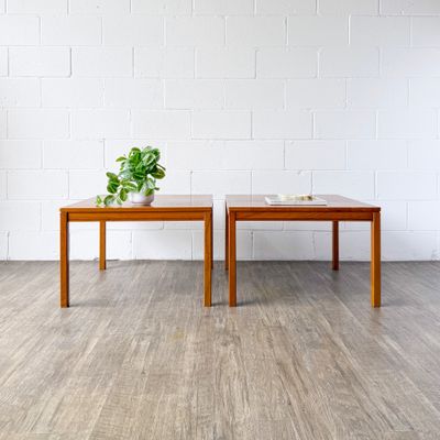 Vintage Teak Parquet Top Oversized End Table / Coffee Table by Heggen Møbelfabrikk | Made in Norway | Each Sold Separately