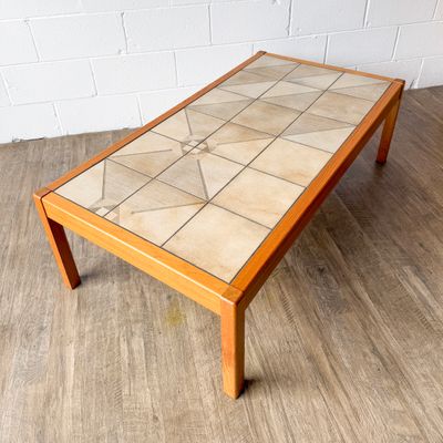 Vintage Danish Modern Teak &amp; Tile Top Coffee Table by Gangsø Møbler