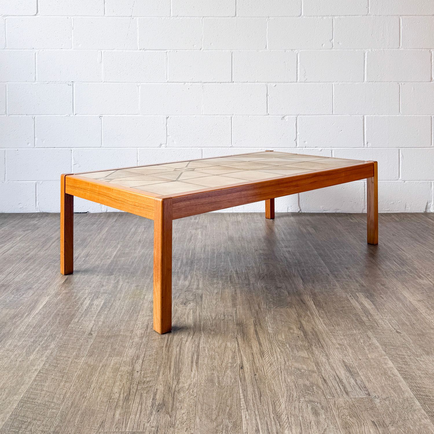 Vintage Danish Modern Teak &amp; Tile Top Coffee Table by Gangsø Møbler
