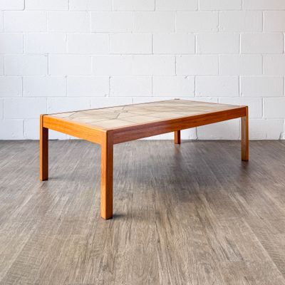 Vintage Danish Modern Teak &amp; Tile Top Coffee Table by Gangsø Møbler