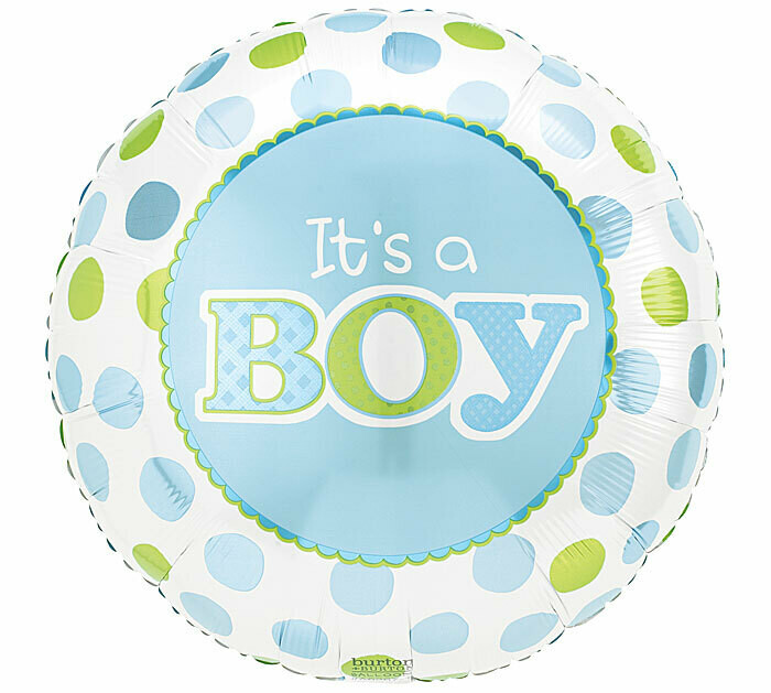 It's A Boy Dots Balloon