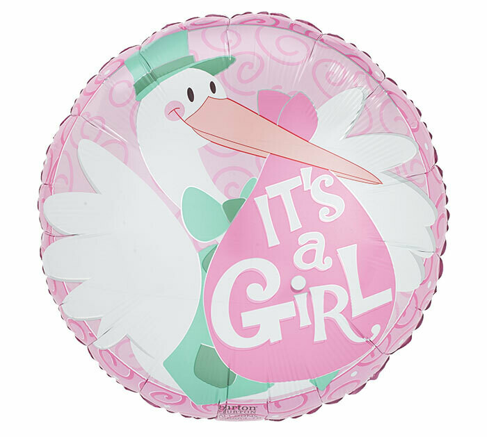 It's A Girl Stork Balloon
