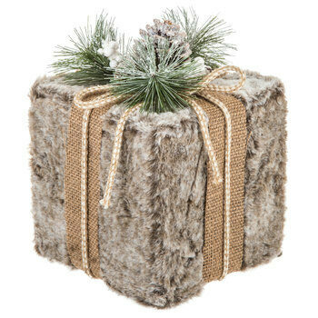 Faux Fur Gift Box Gray