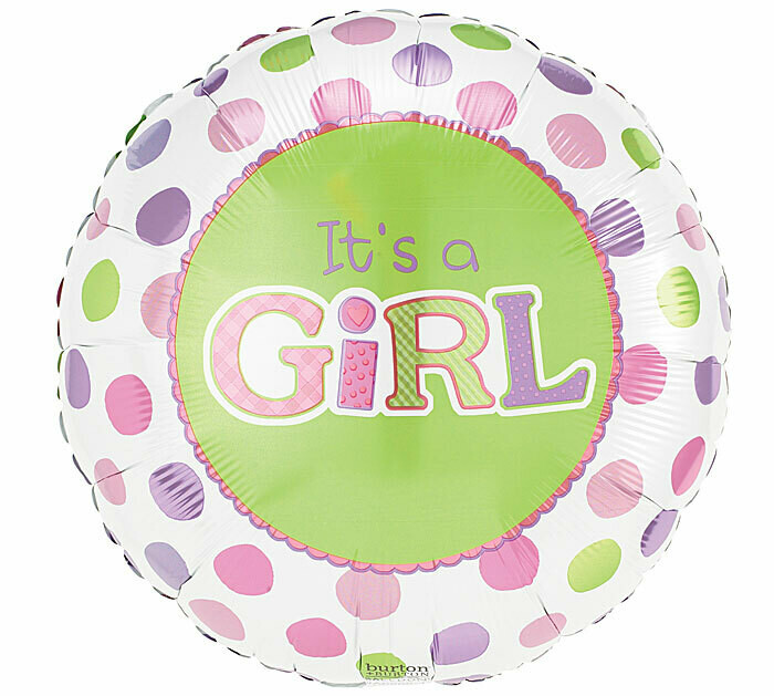 It's A Girl Dots Balloon