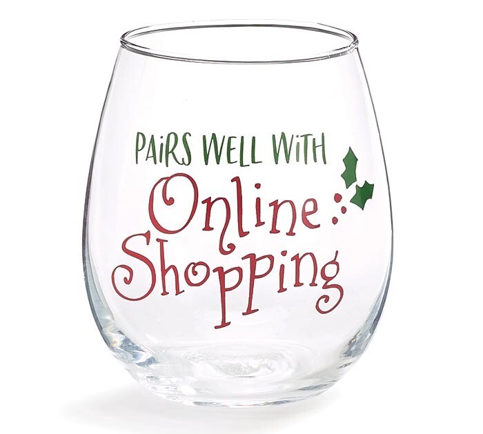 Pairs Well With Online Shopping Stemless Wine Glass