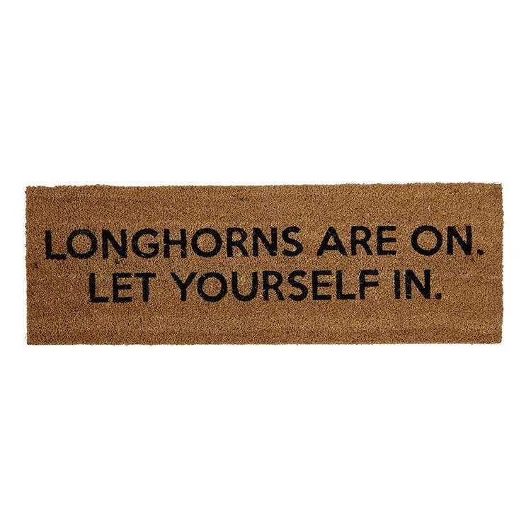 Longhorns Are On Let Yourself In Door Mat