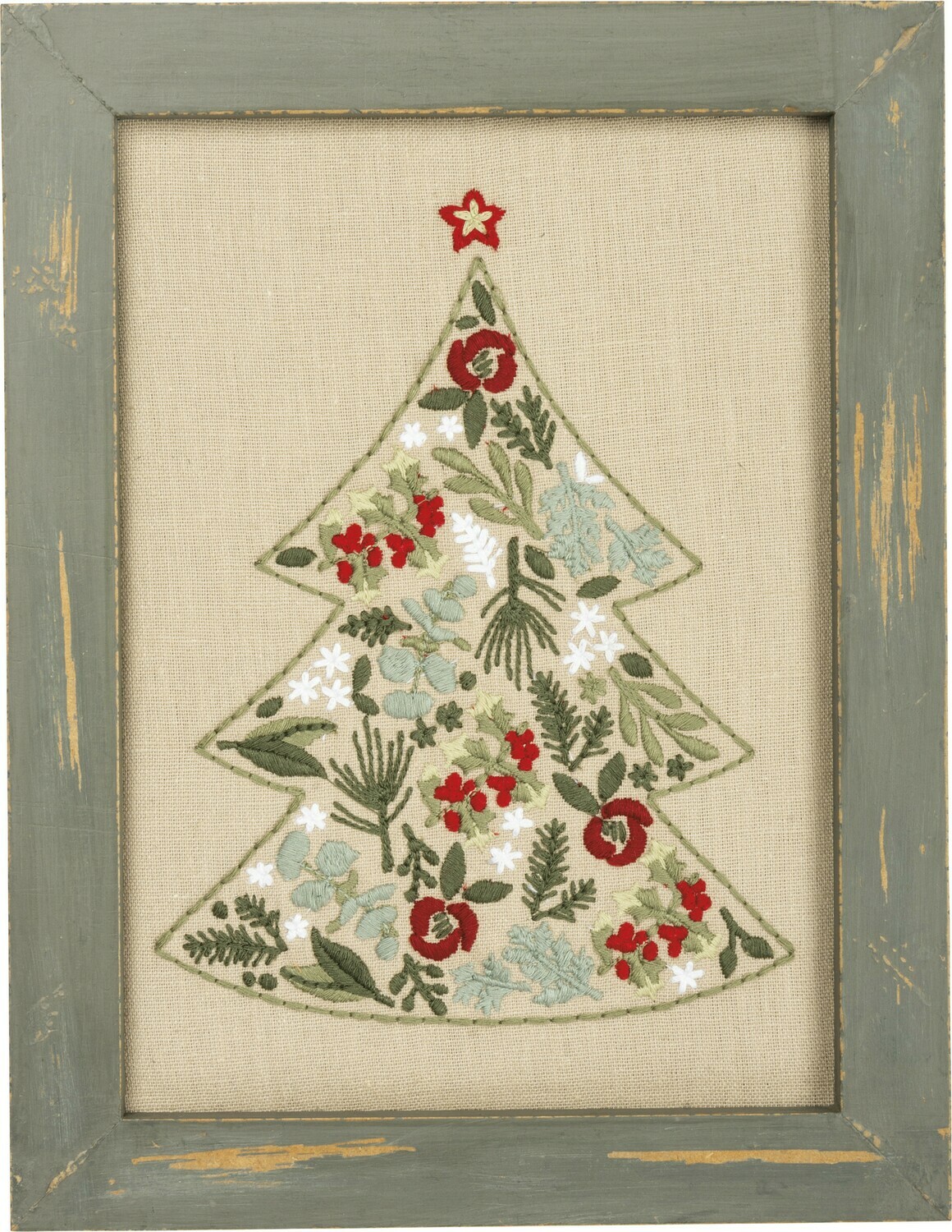 Embroidered Christmas Tree Wall Art