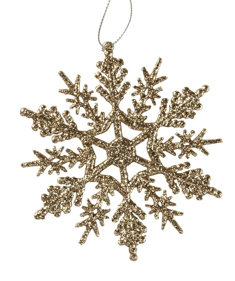 Gold Glitter Snowflake Ornament