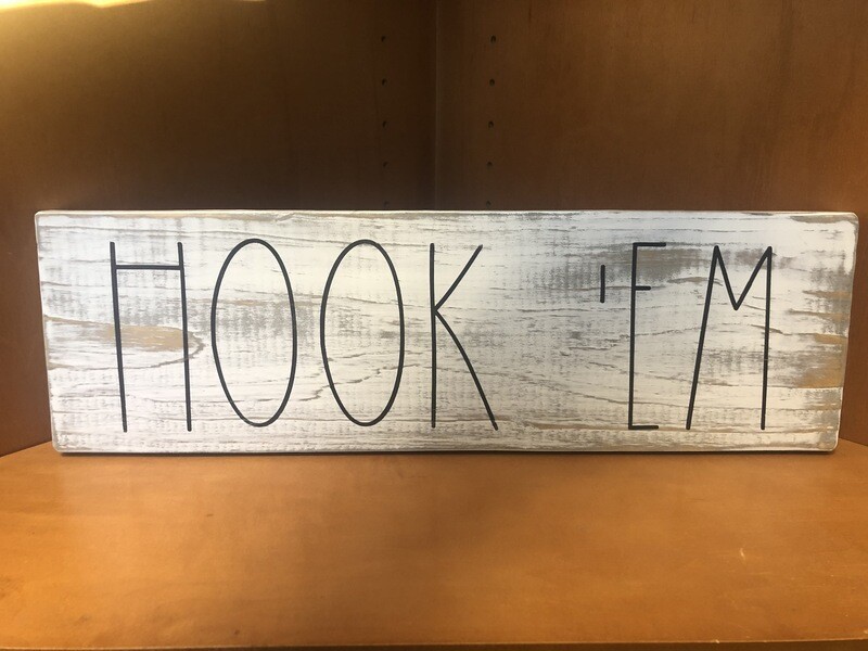 University of Texas Hook 'Em Distressed Sign