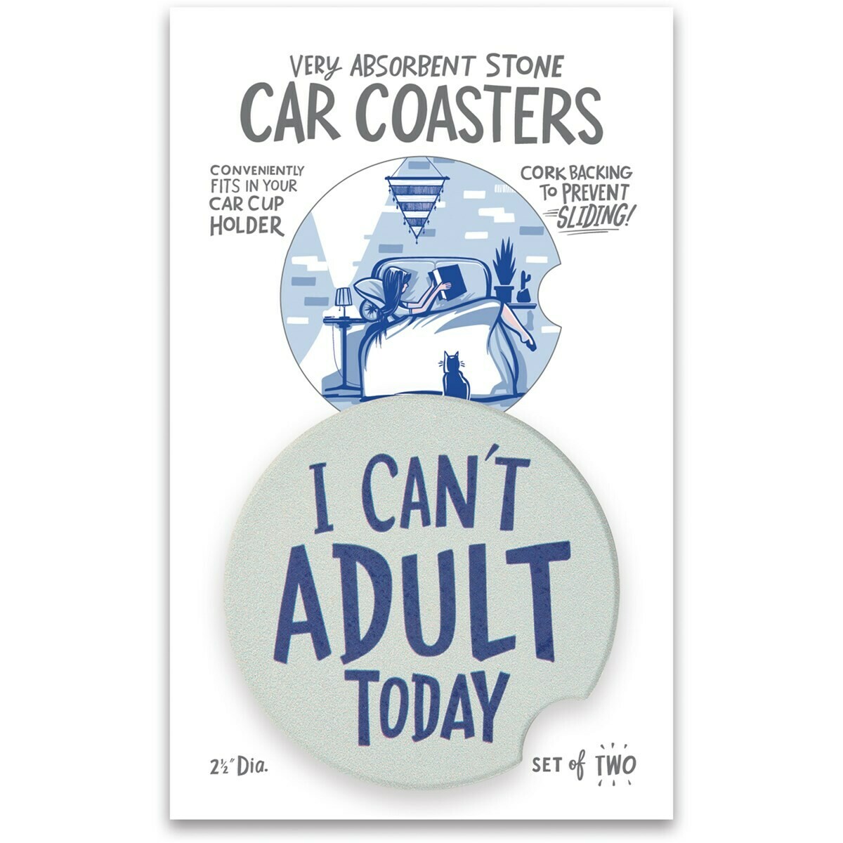 Car Coasters I Can't Adult Today Set of 2