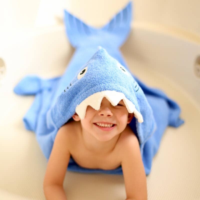 Shark Hooded Bath Towel