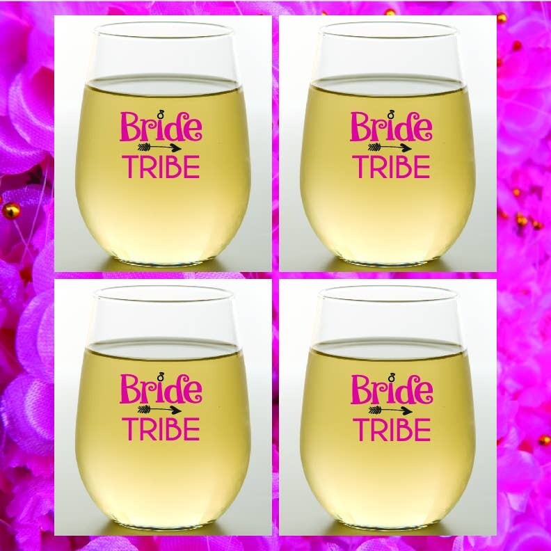 Bride Tribe Shatterproof Wine Glasses 4 pack