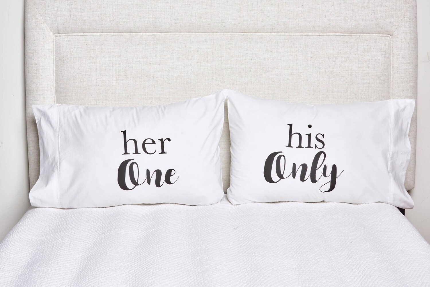 Her One His Only Pillowcase Set