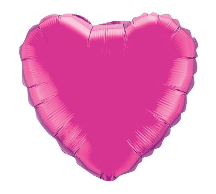 Solid Hot Pink Magenta Heart Balloon