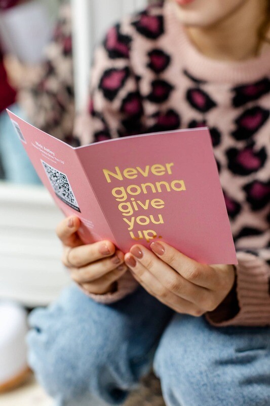 Never Gonna Give You Up Musical Greeting Card