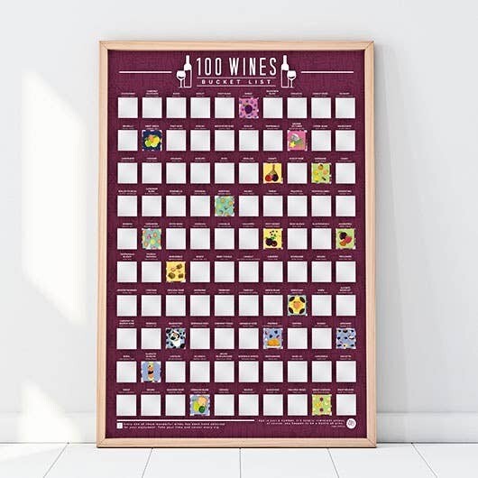 100 Wines To Try Bucket List Poster