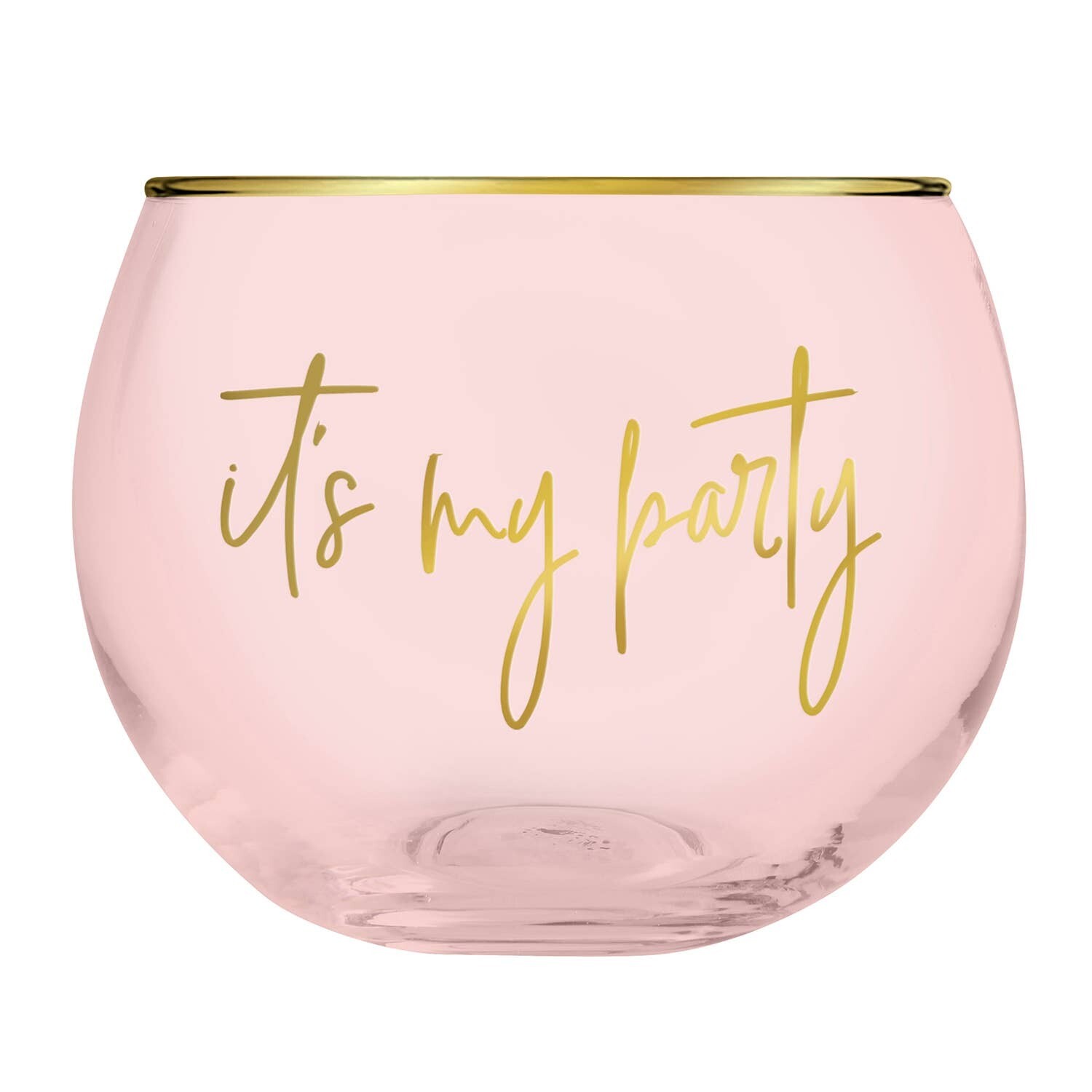 Roly Poly Pink It's My Party Glass
