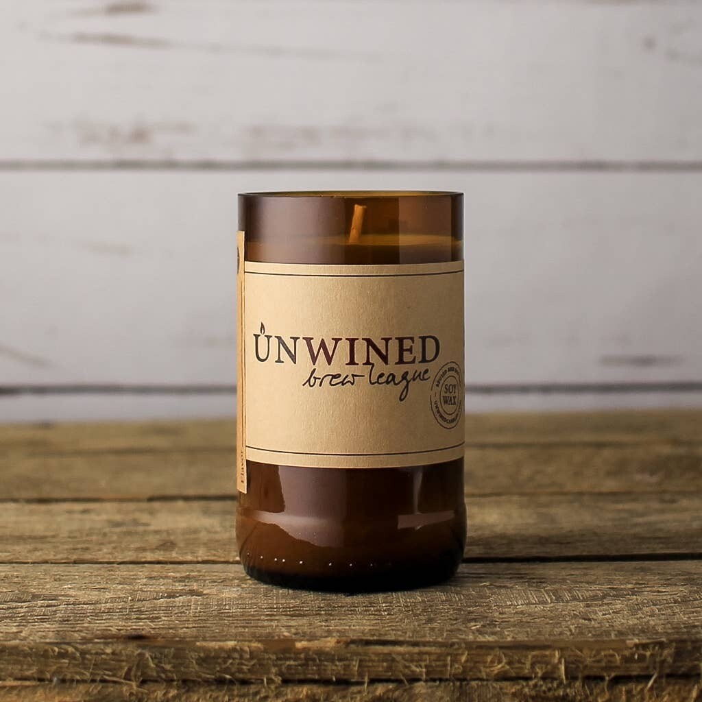 Winter Woods Brew League Beer Bottle Candle