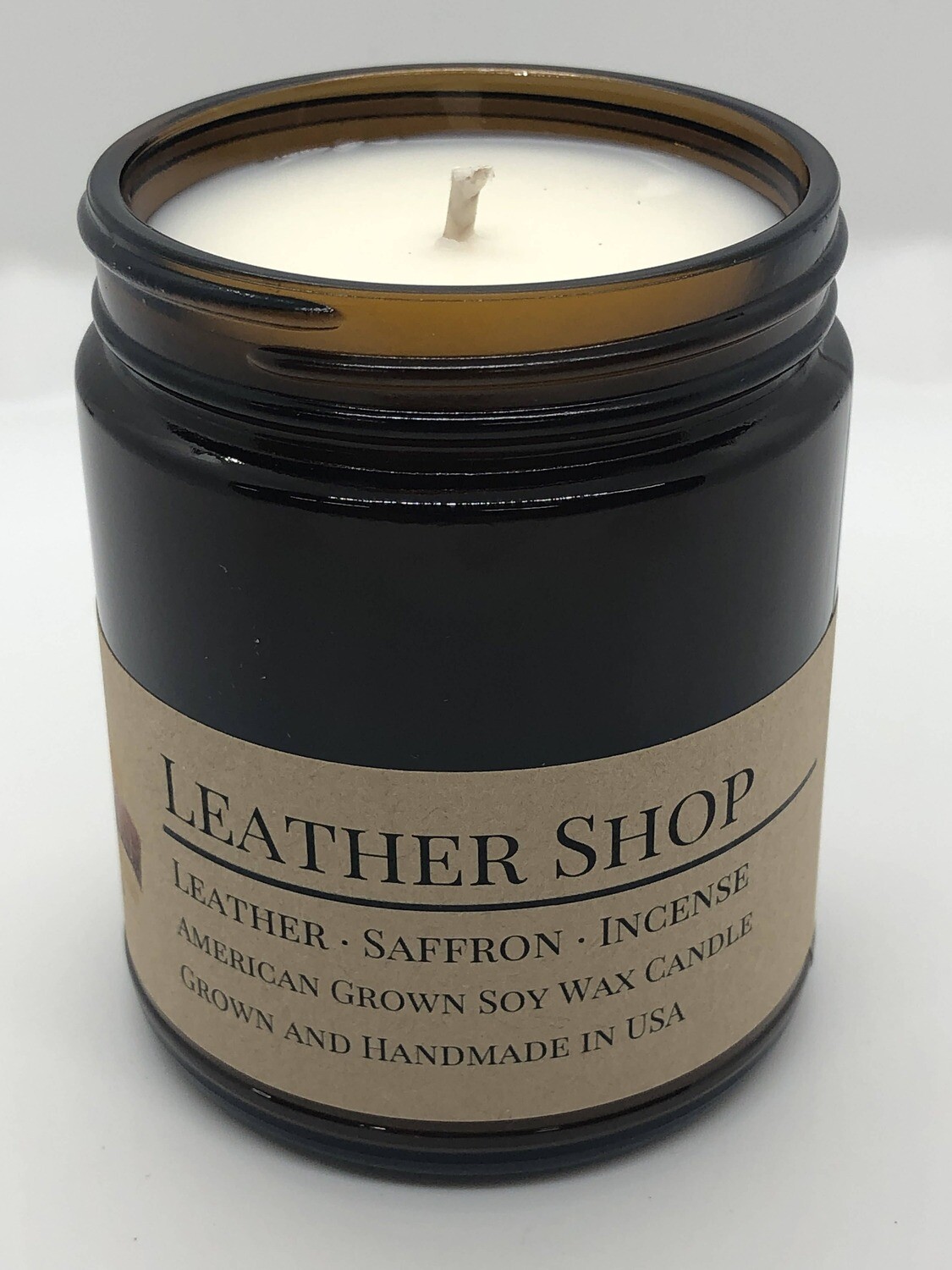 Prairie Fire Candles Leather Shop Soy Apothecary Candle 9oz