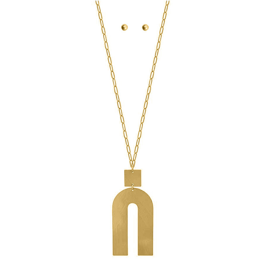 Gold Arch Pendant Necklace