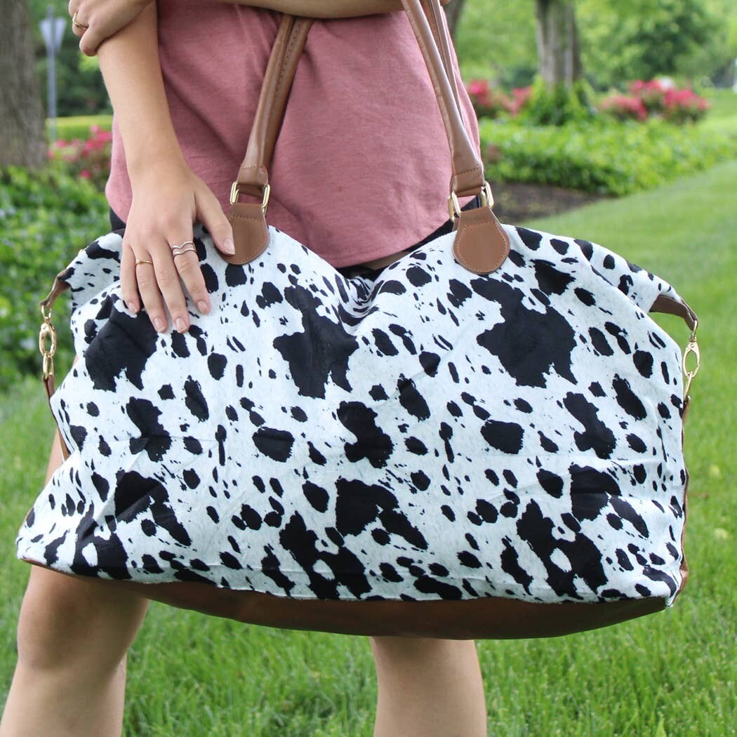 Cow Print Weekender Bag