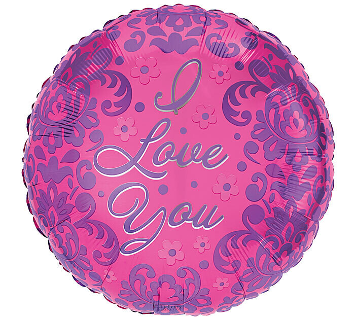 I Love You Damask Balloon