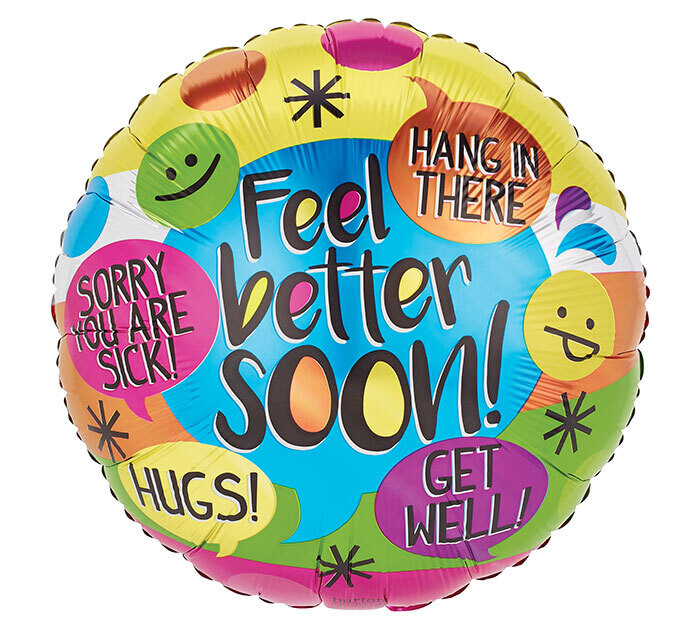 Feel Better Soon Emoticon Bubbles Balloon