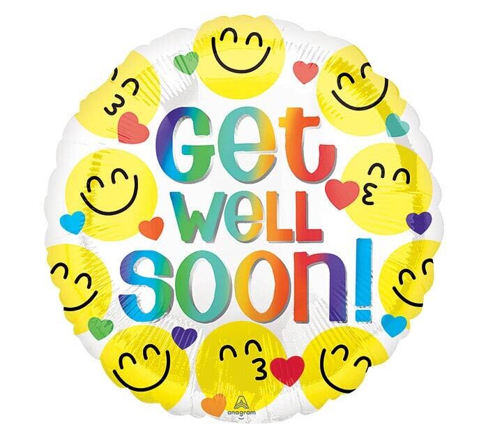 Get Well Soon Smiley Emoticons Balloon