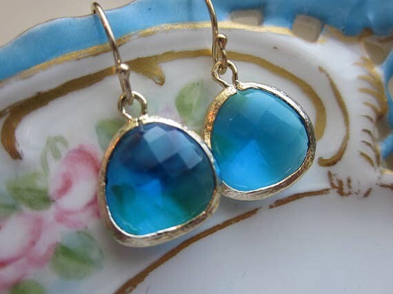 Laalee Sea Blue Gold Plated Earrings