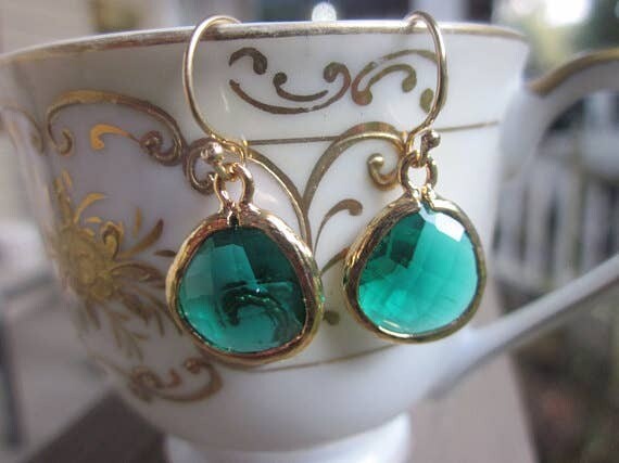 Laalee Emerald Green Gold Plated Earrings