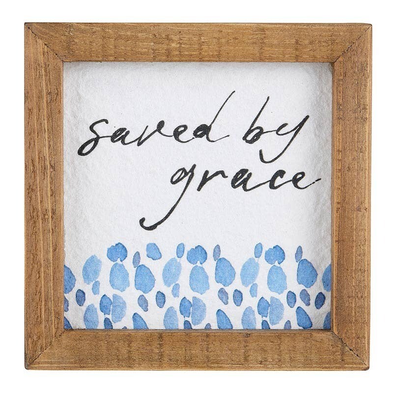 Saved By Grace Box Sign