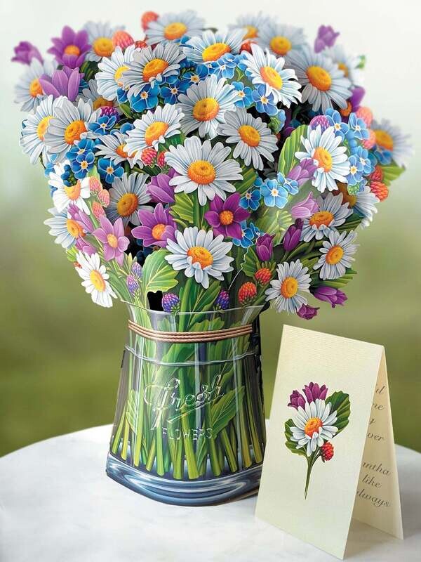 Field of Daisies Pop Up Bouquet Card
