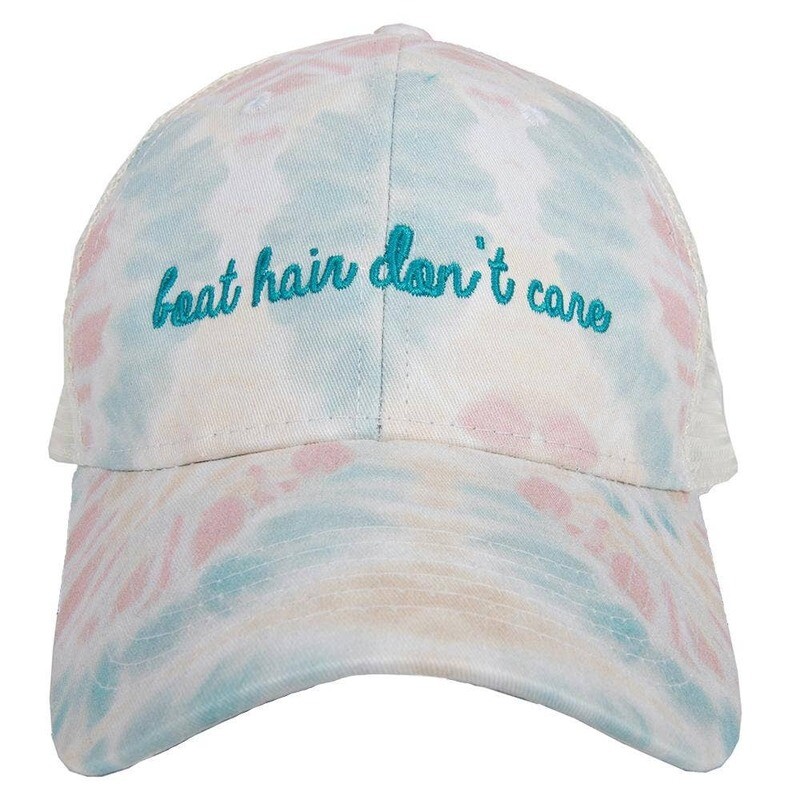 Boat Hair Don't Care Tie Dye Trucker Cap