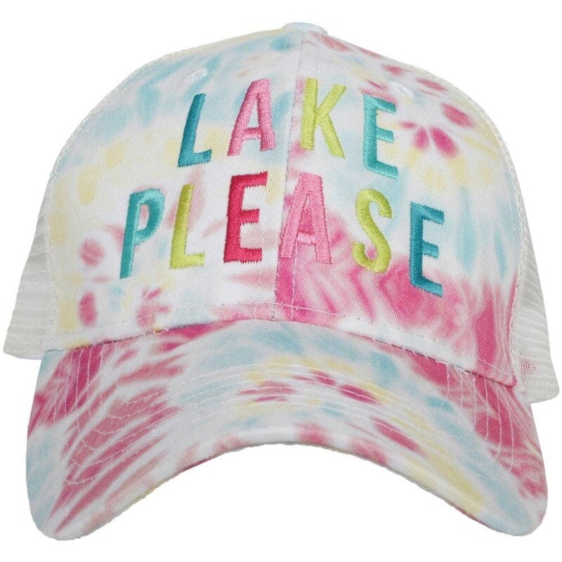 Lake Please Tie Dye Trucker Cap