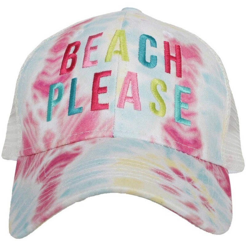 Beach Please Tie Dye Trucker Cap