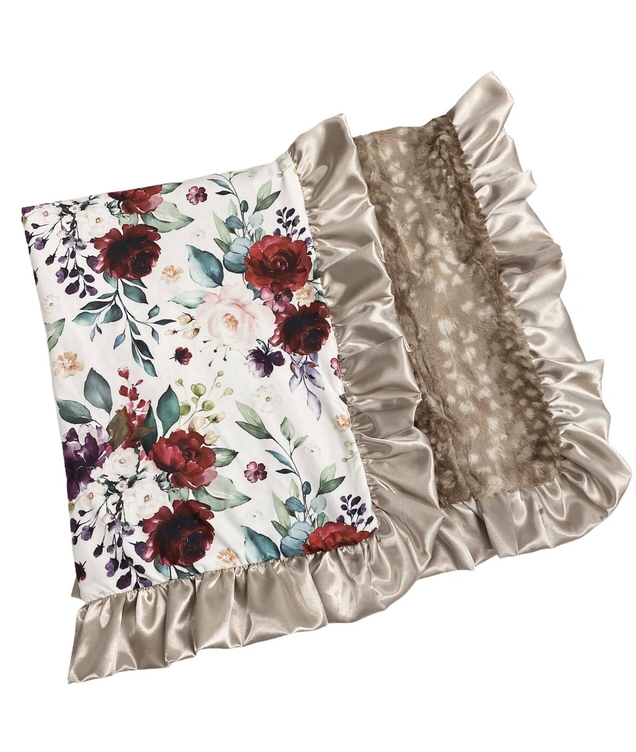 Lush Floral Fawn Luxe Cuddle Blanket