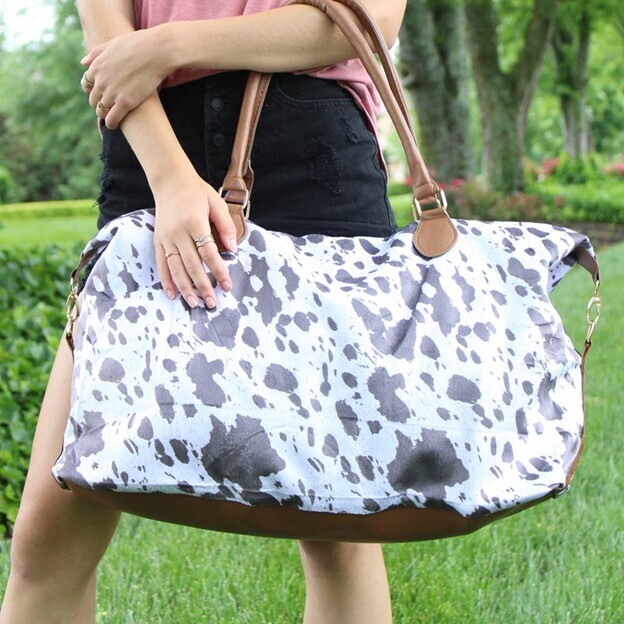 Cow Print (Brown/White) Weekender Bag