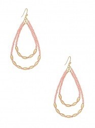 Double Teardrop Pink & Gold Earrings