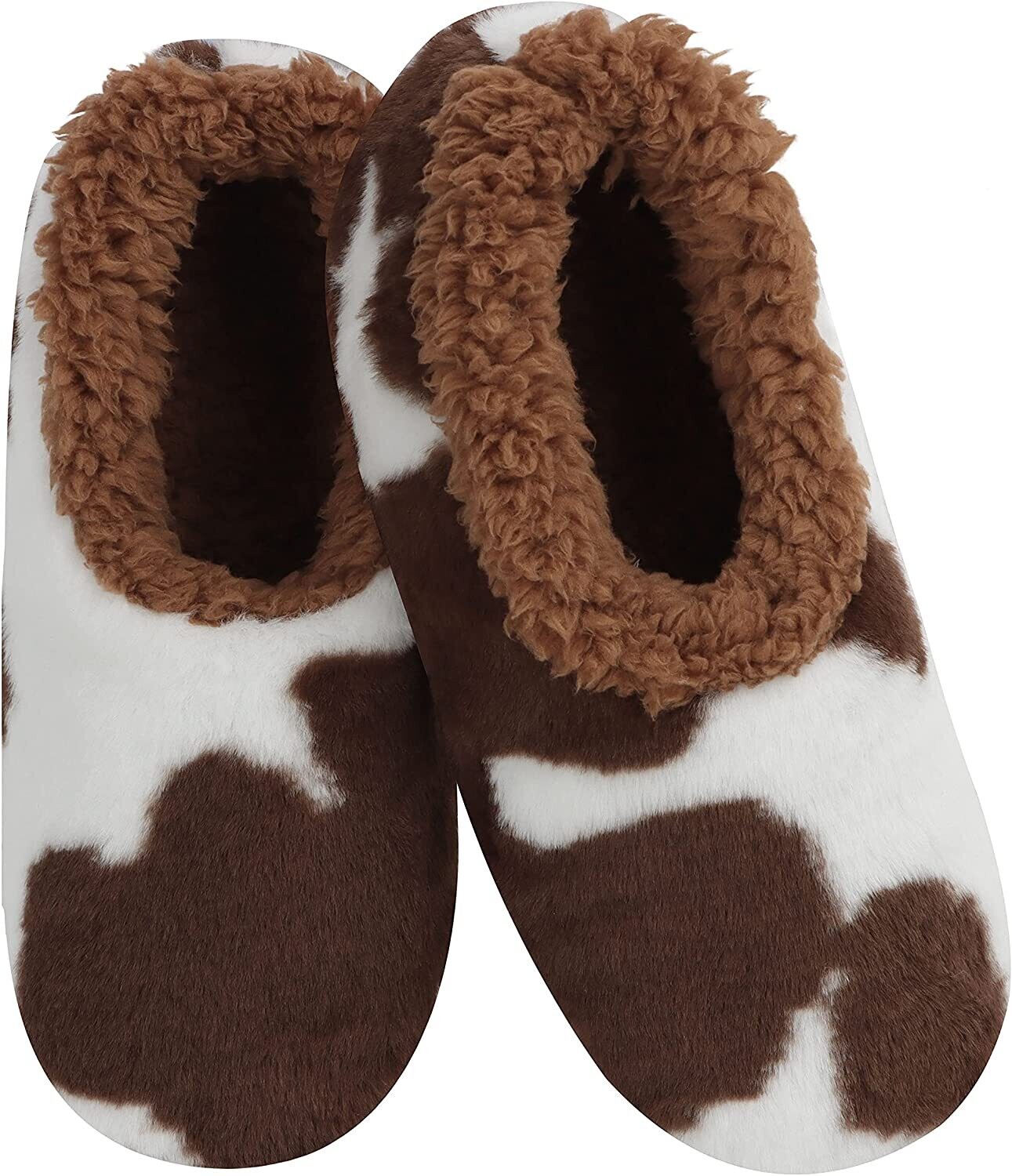 Holy Cow Slippers Brown & White