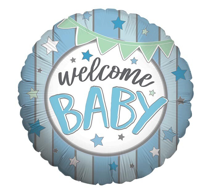 Baby Boy Welcome Baby Blue Balloon