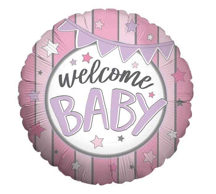 Baby Girl Welcome Baby Pink Balloon