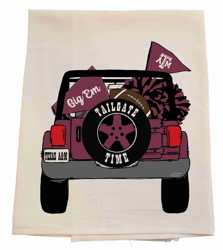 Texas A&M Tailgate Jeep Dish Towel