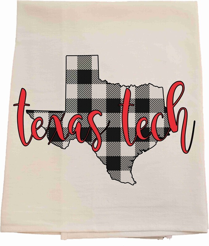 Texas Tech Gingham Dish Towel