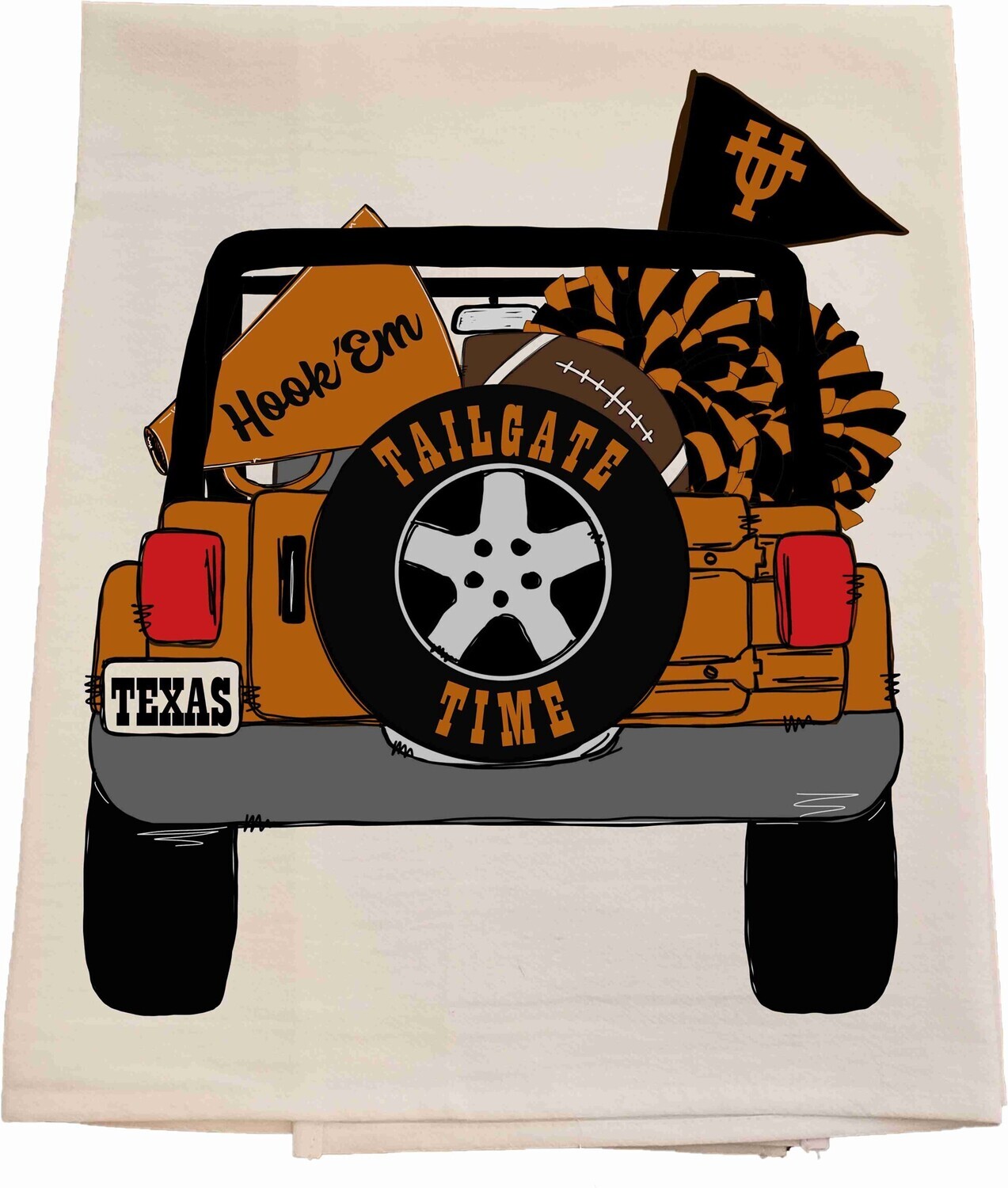 University of Texas Tailgate Jeep Dish Towel