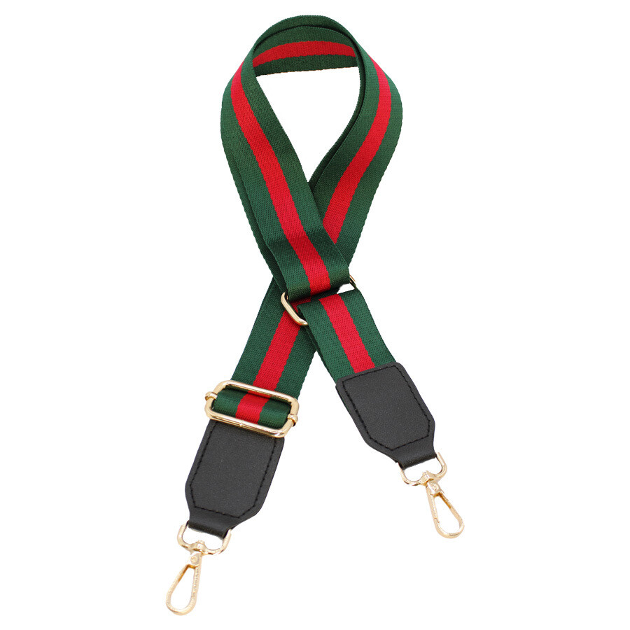 Red & Green Stripe Bag Strap