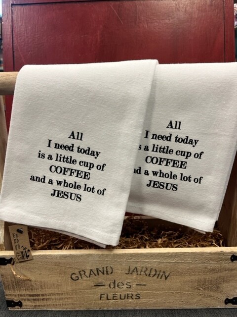 All I Need Is Coffee & Jesus Dish Towel