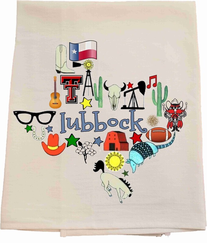 Lubbock Texas Dish Towel