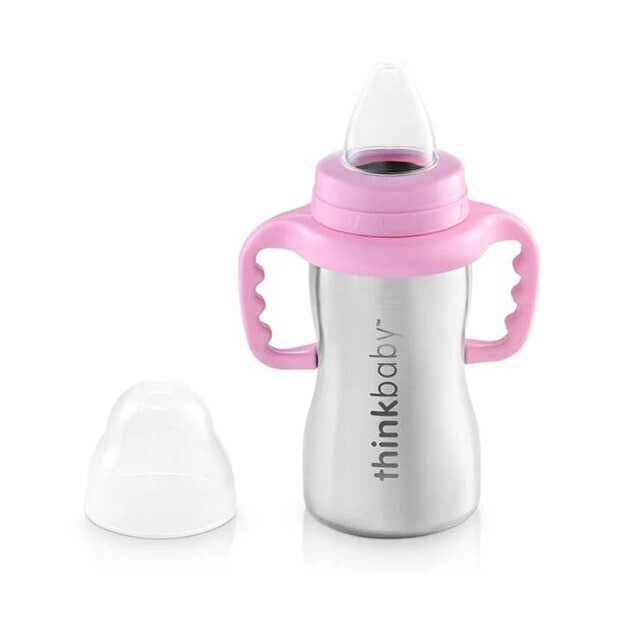 Stainless Handled Sippy Cup in Pink