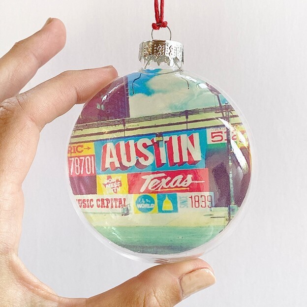 Austin Texas Graffiti Glass Ornament