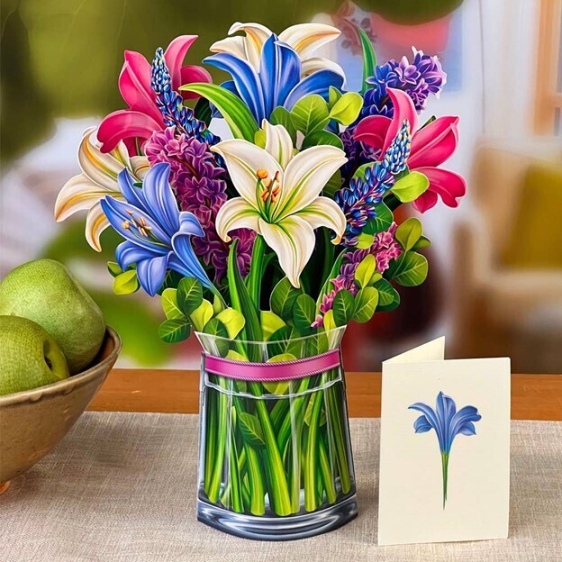 Lilies & Lupines Pop Up Bouquet Card